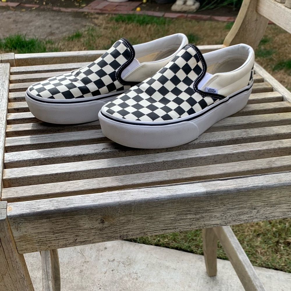 Stack form slip on Vans